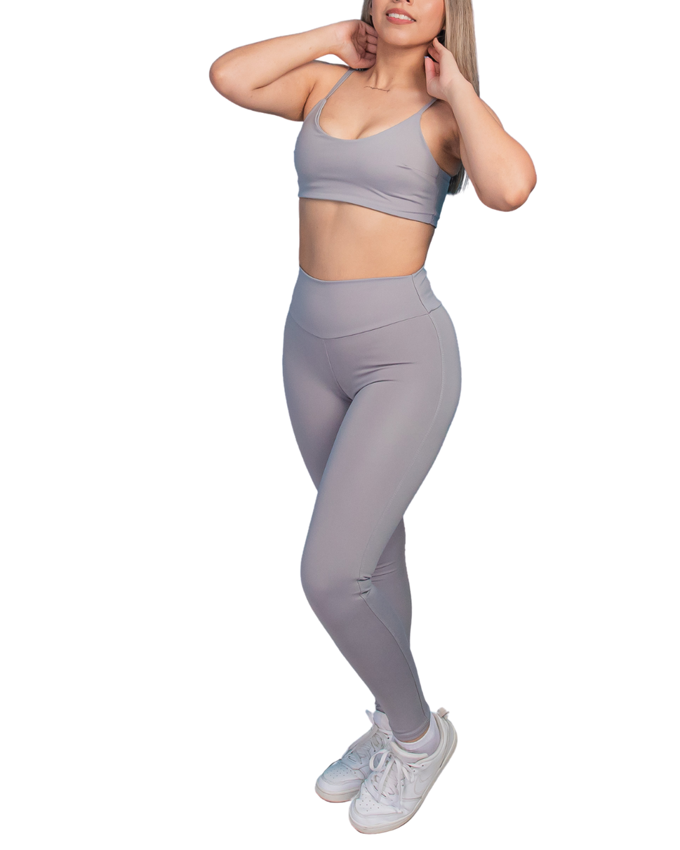 Conjunto ESSENZIALE Premium - Top + Leggings Push Up DeportivoUnitalla / Gris