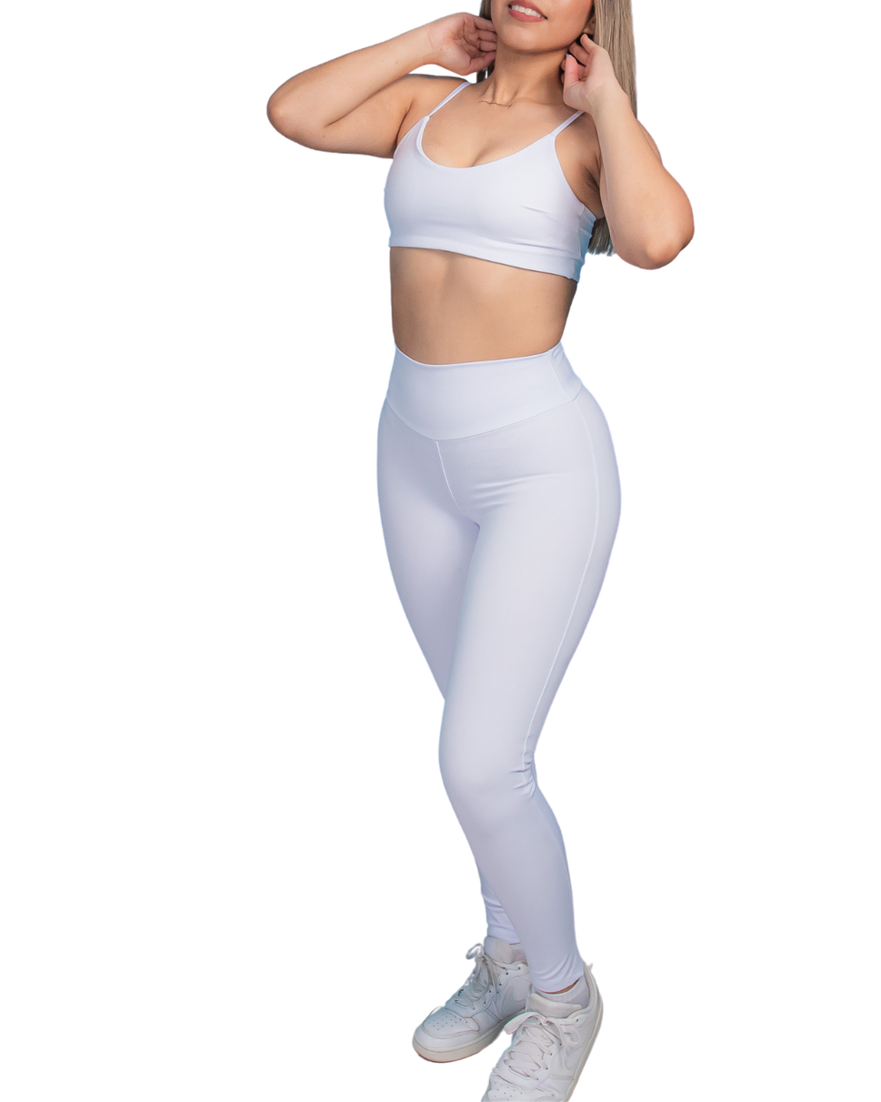 Conjunto ESSENZIALE Premium - Top + Leggings Push Up DeportivoUnitalla / Blanco